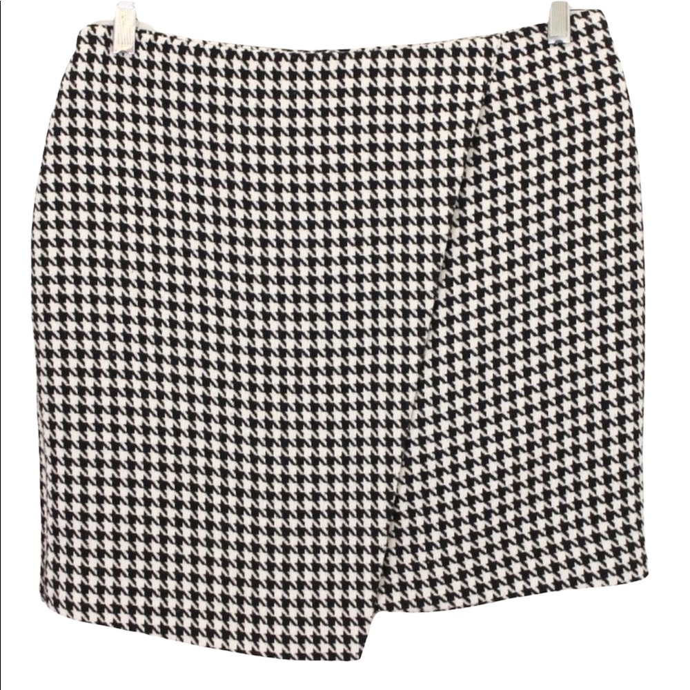H&M Envelope Mini Skirt Y2K Black and White Houndstooth Check Skirt 10